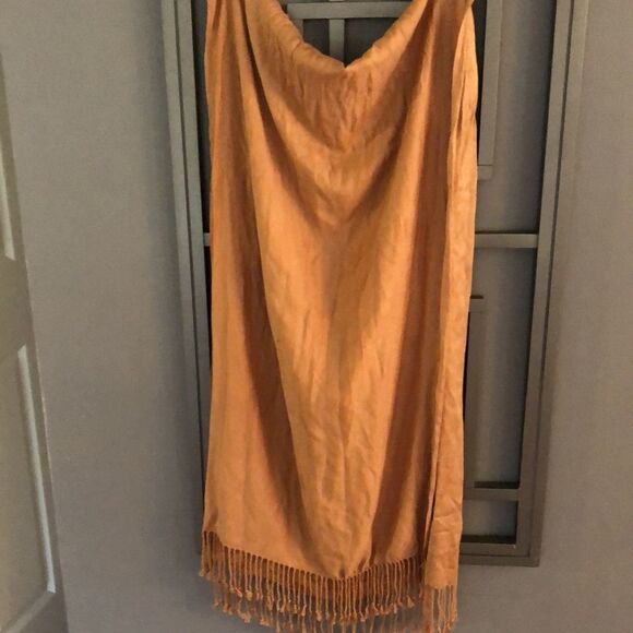 INC Large rectangular Pashmina  scarve Tan - Picture 3 of 7